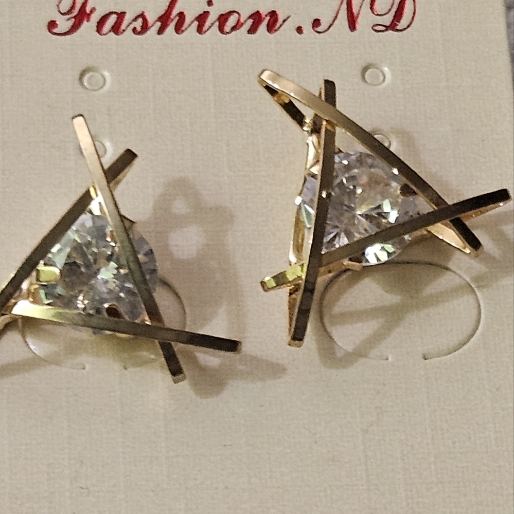 Gold &  Zircon Earrings
